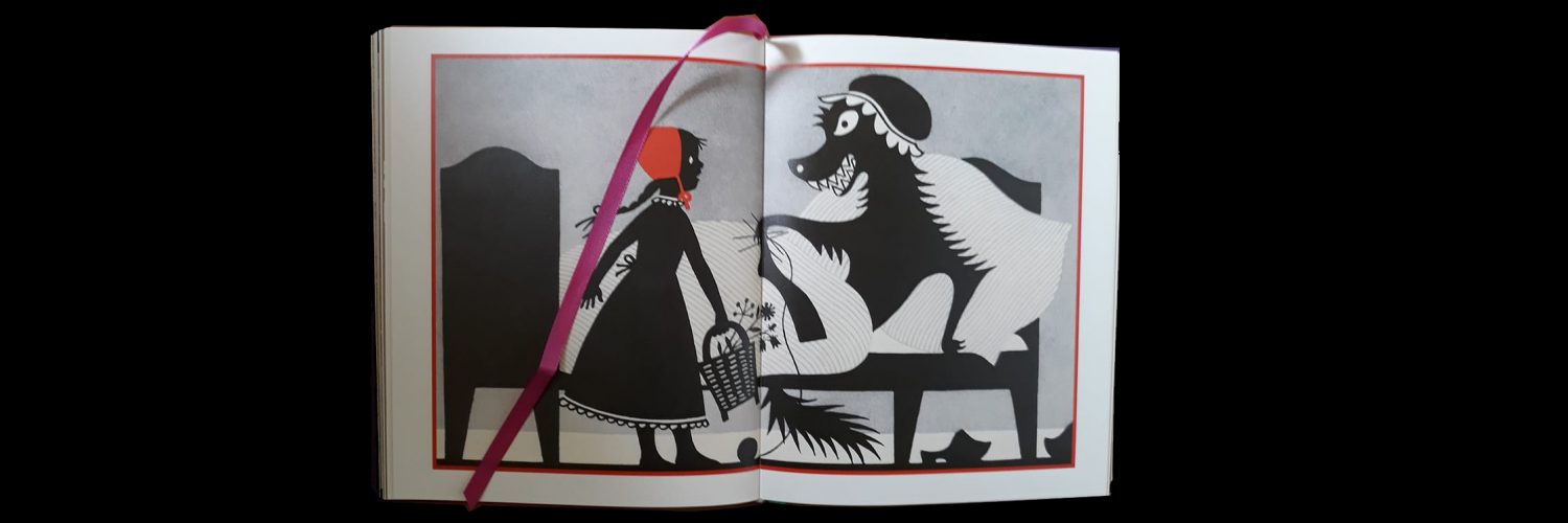 Illustrazione da "Le fiabe dei Fratelli Grimm" di Noel Daniel, Edizione Taschen. Il lupo è sicuramente il più famoso cattivo delle fiabe.